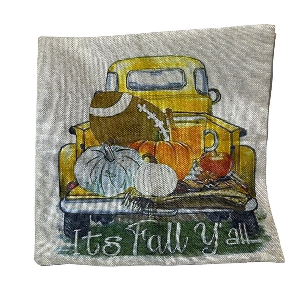 It’s Fall Y’ALL Double Sided Zip Throw pillow cover 13.5” x 13.5”